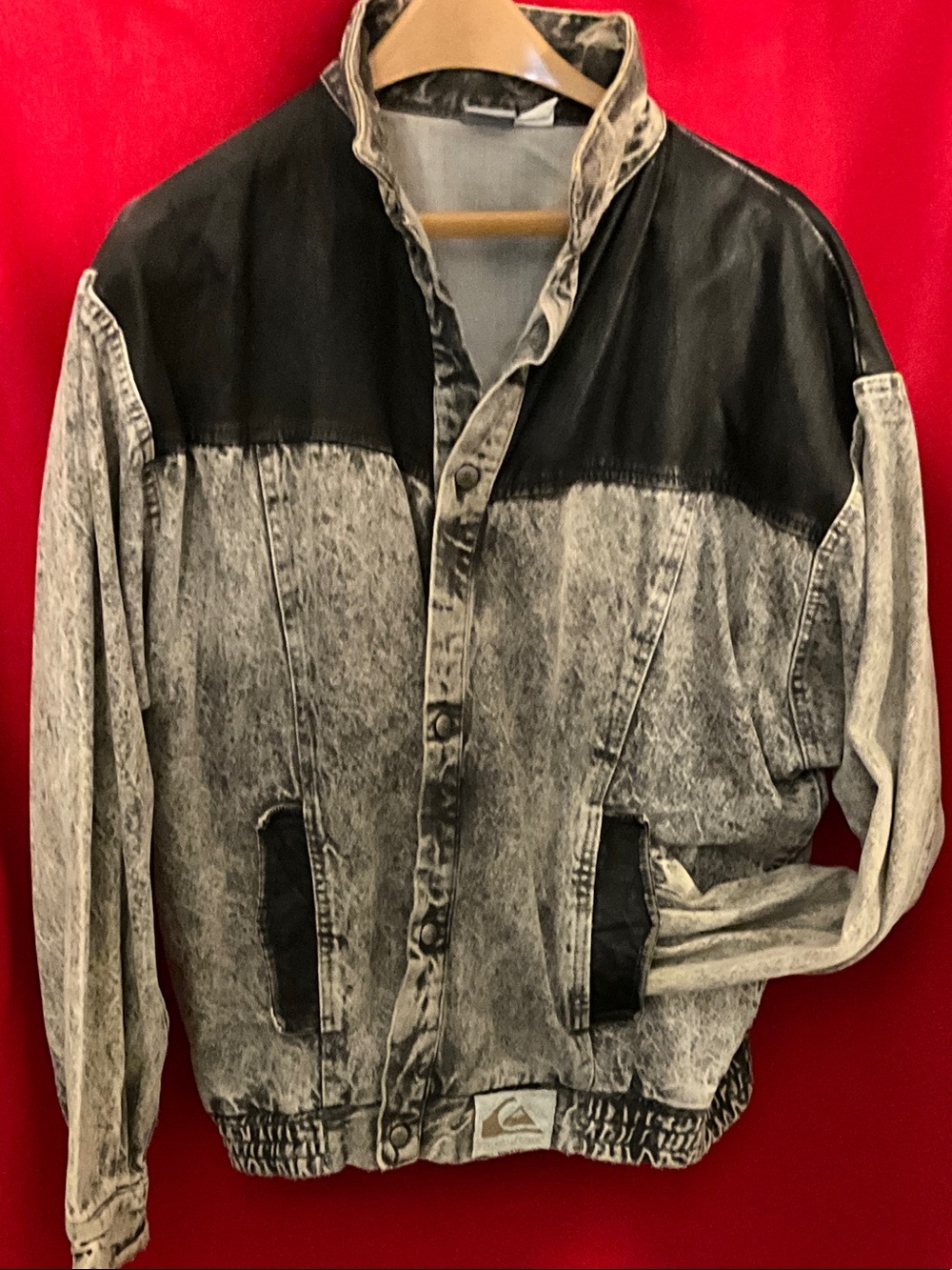 Quicksilver vintage denim/leather jacket